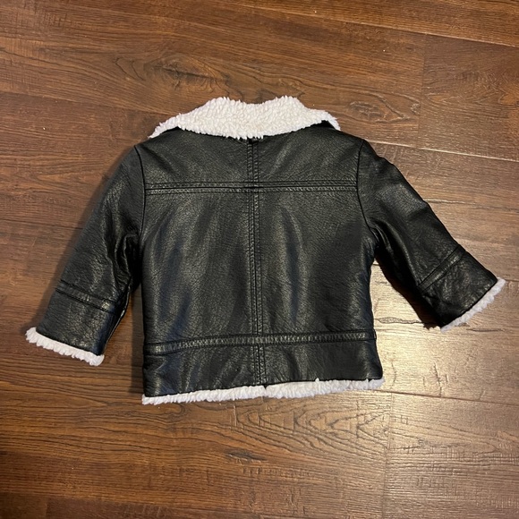 Baby Aviator Black Leather Jacket - Picture 2 of 3